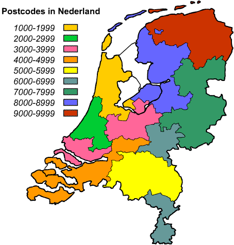 Postleitzahlen in den Niederlanden – Bild: Public Domain
