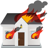 Haus in Flammen