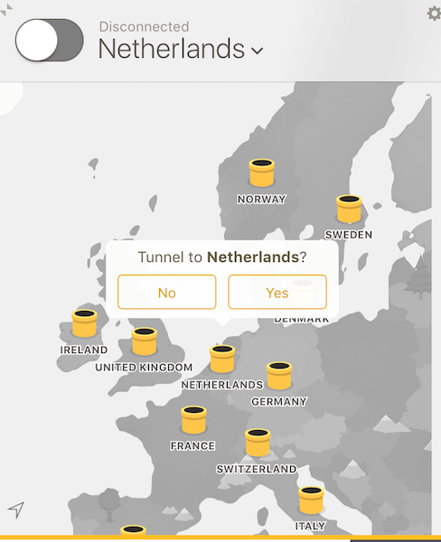 Tunnelbear VPN-Verbindung in die Niederlande
