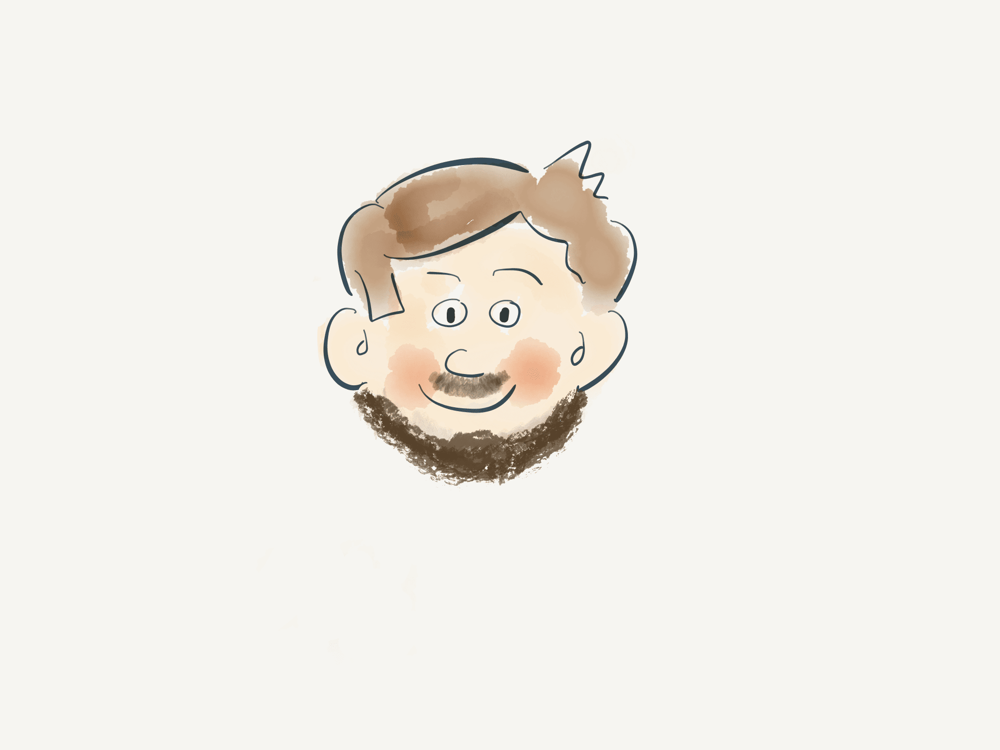 Comic-Figur mit Bart und Schnurrbart